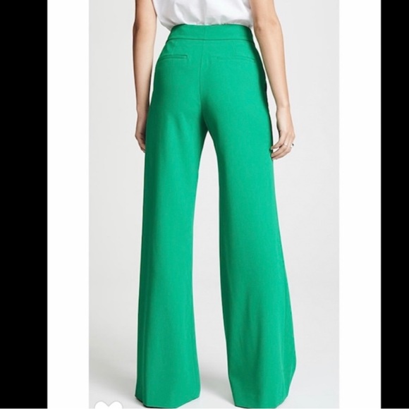 Alice & Olivia Dylan green juniper trouser pant - Picture 2 of 6